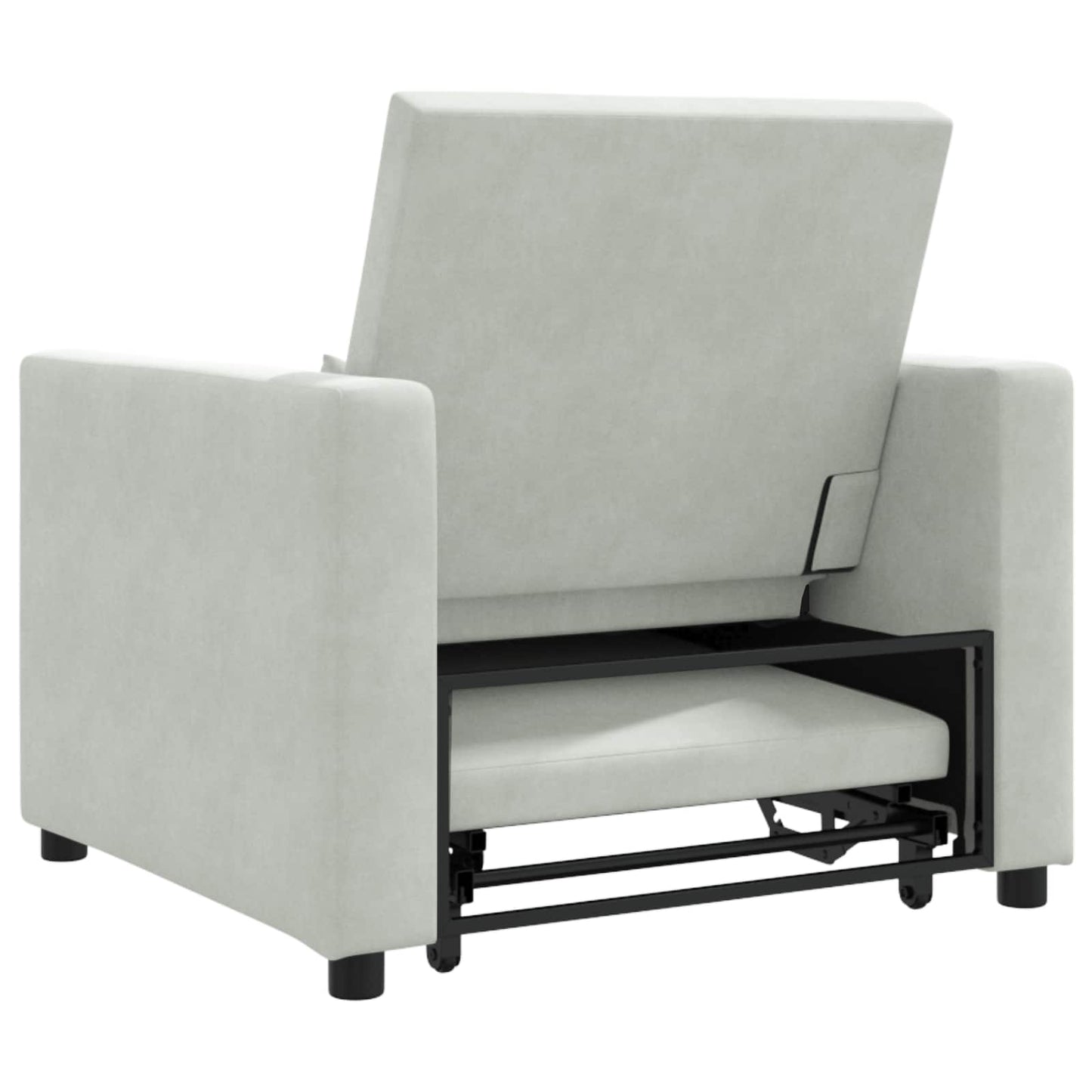 Divano letto estraibile singolo Grigio chiaro 90 x 165 x 87 cm