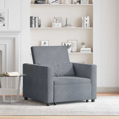 Divano Letto Singolo Grigio scuro 90 x 165 x 87 cm Velluto
