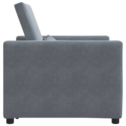 Divano Letto Singolo Grigio scuro 90 x 165 x 87 cm Velluto