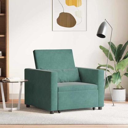Divano Letto Singolo Verde scuro 90 x 165 x 87 cm Velluto