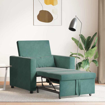 Divano Letto Singolo Verde scuro 90 x 165 x 87 cm Velluto