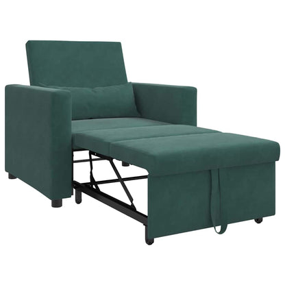 Divano Letto Singolo Verde scuro 90 x 165 x 87 cm Velluto