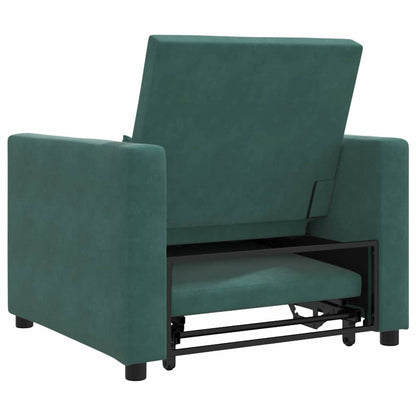 Divano Letto Singolo Verde scuro 90 x 165 x 87 cm Velluto