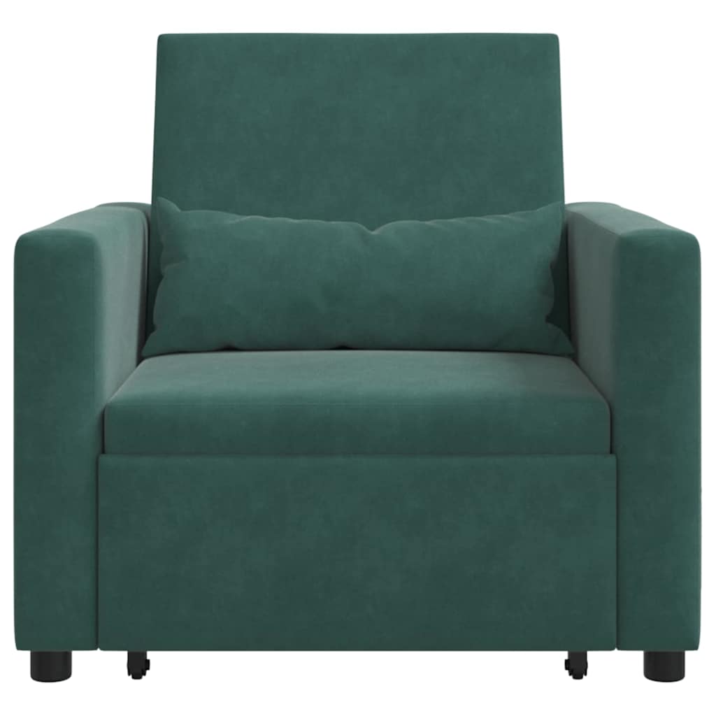 Divano Letto Singolo Verde scuro 90 x 165 x 87 cm Velluto