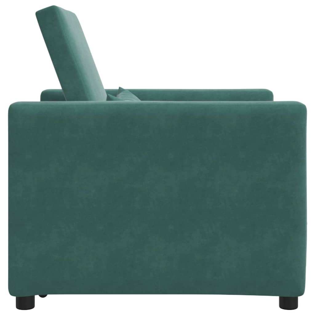 Divano Letto Singolo Verde scuro 90 x 165 x 87 cm Velluto