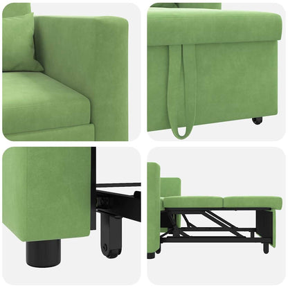 Divano Letto Singolo Verde chiaro 90 x 165 x 87 cm Velluto