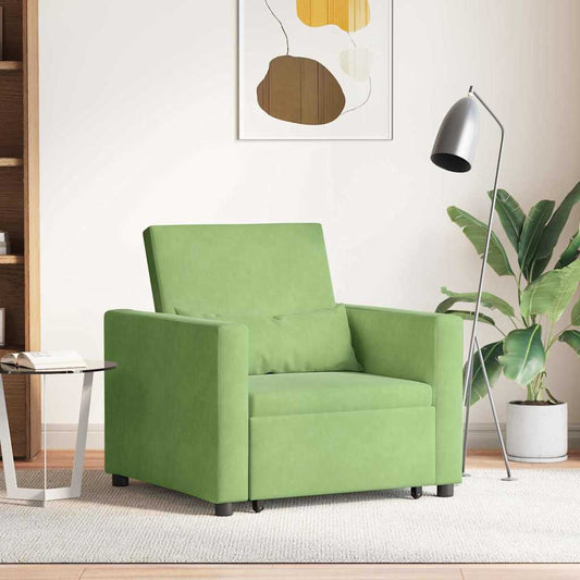Divano Letto Singolo Verde chiaro 90 x 165 x 87 cm Velluto