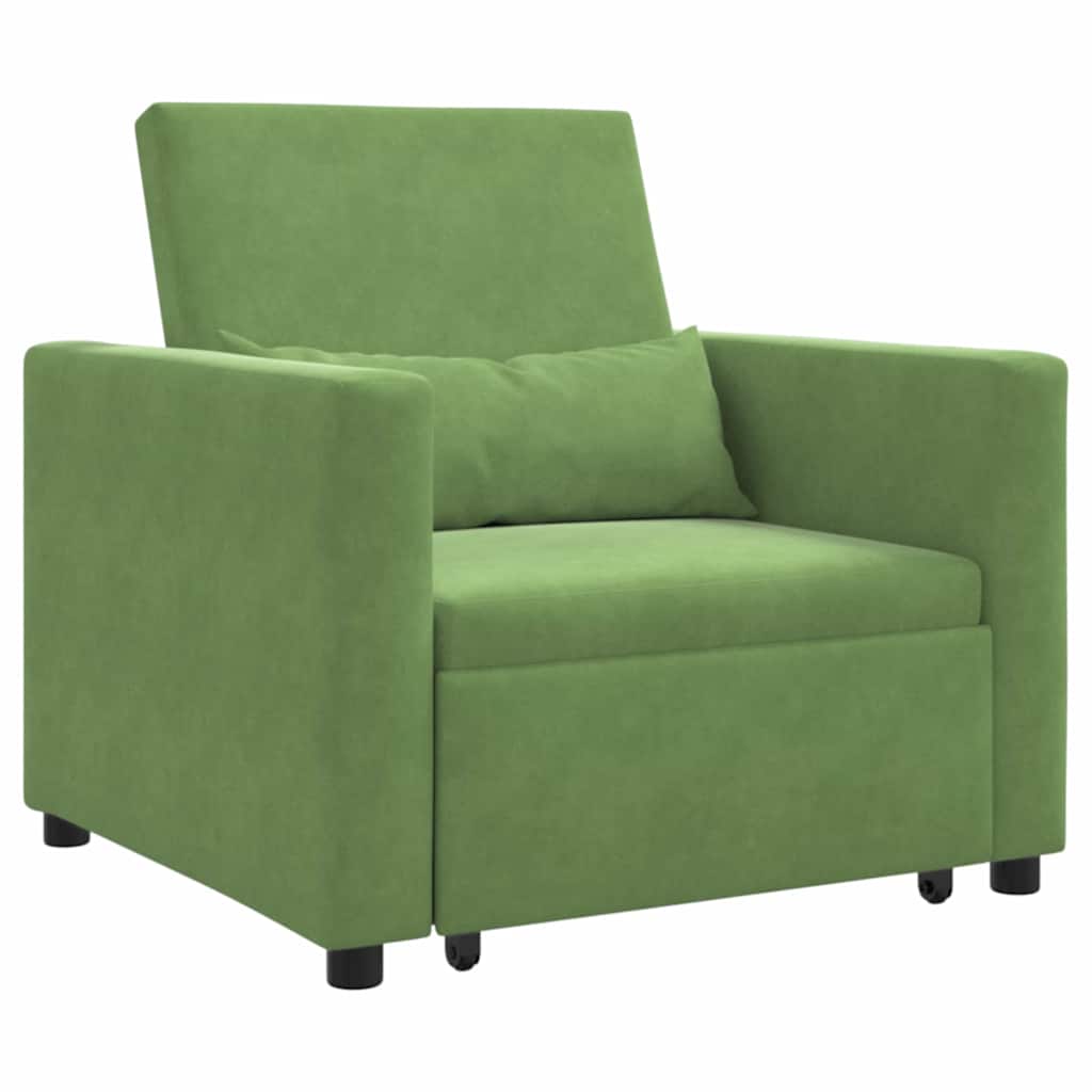 Divano Letto Singolo Verde chiaro 90 x 165 x 87 cm Velluto