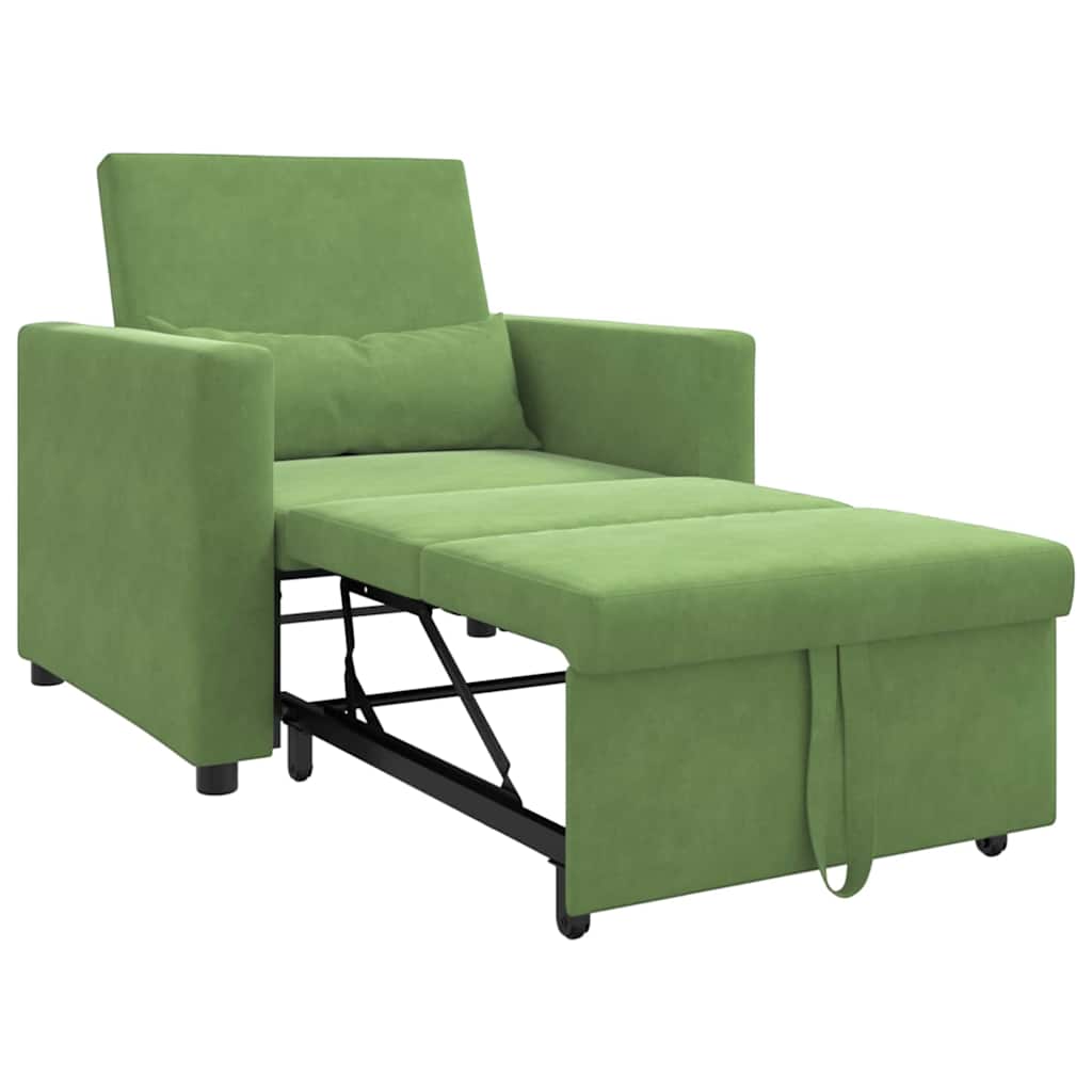 Divano Letto Singolo Verde chiaro 90 x 165 x 87 cm Velluto