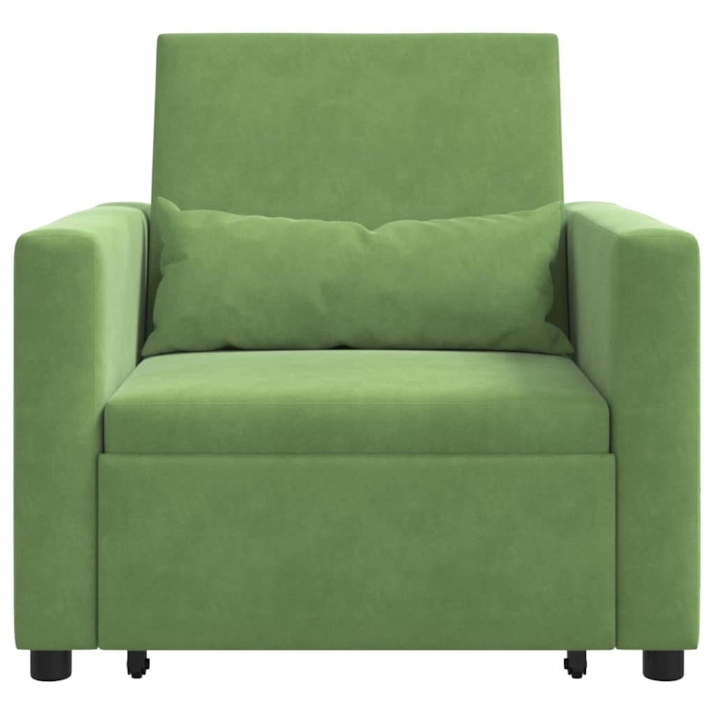 Divano Letto Singolo Verde chiaro 90 x 165 x 87 cm Velluto