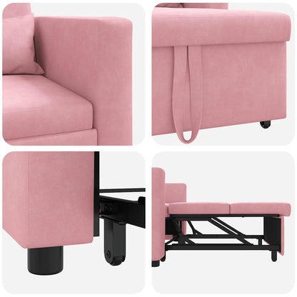 Divano Letto Singolo Rosa chiaro 90 x 165 x 87 cm Velluto