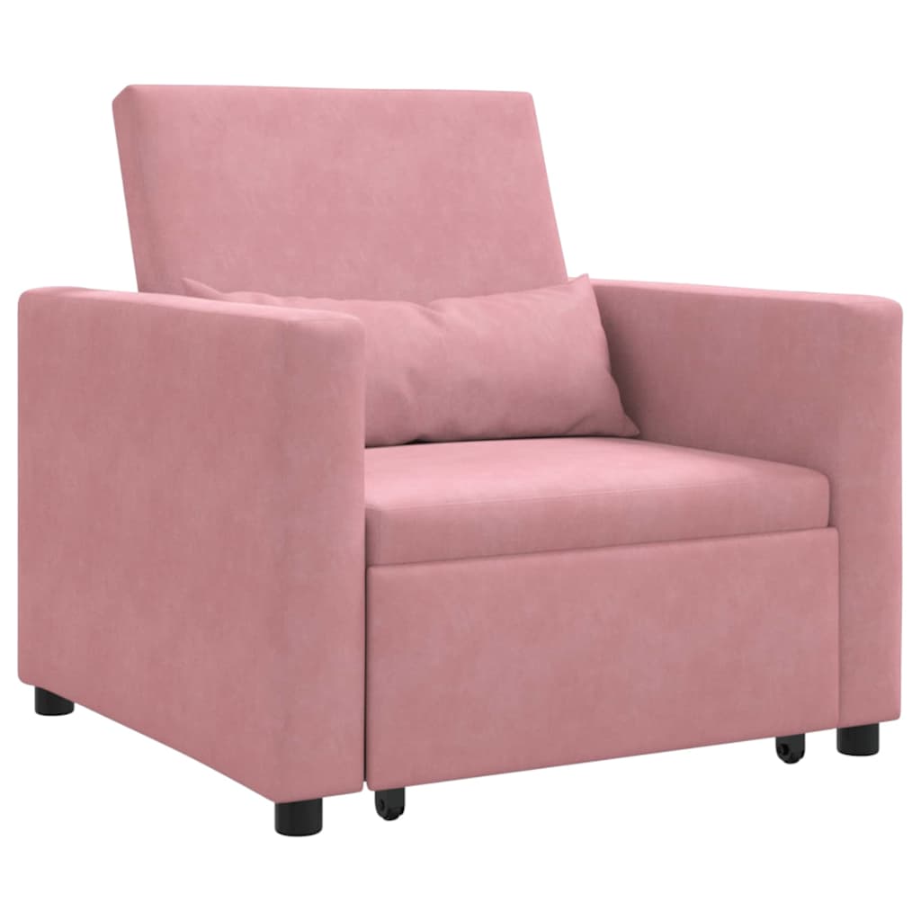 Divano Letto Singolo Rosa chiaro 90 x 165 x 87 cm Velluto