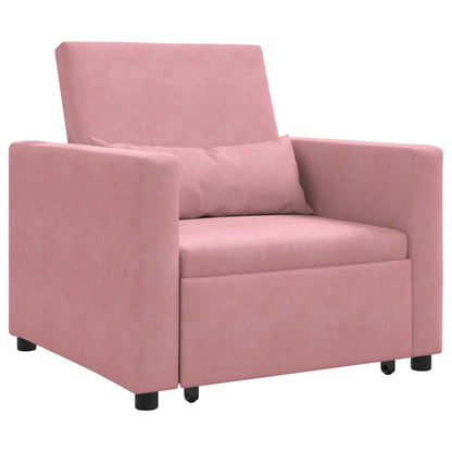 Divano Letto Singolo Rosa chiaro 90 x 165 x 87 cm Velluto