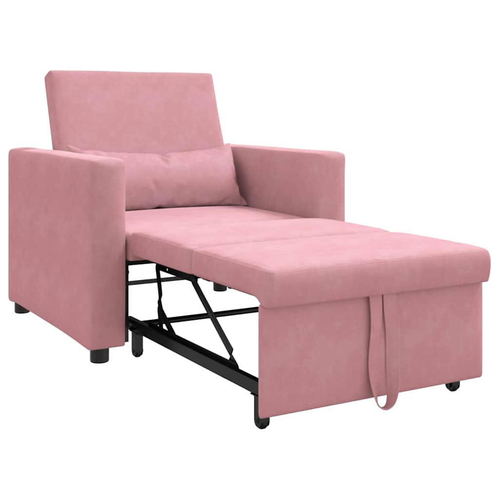 Divano Letto Singolo Rosa chiaro 90 x 165 x 87 cm Velluto