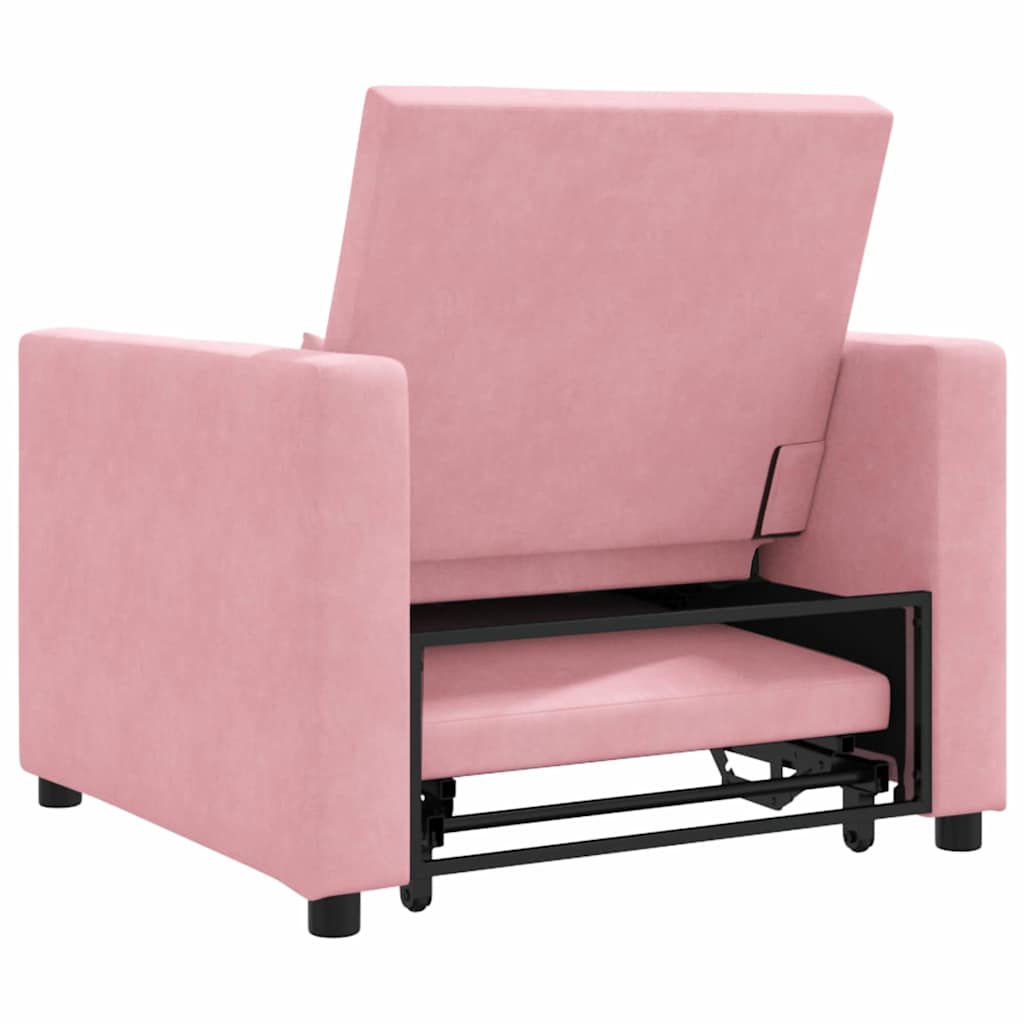 Divano Letto Singolo Rosa chiaro 90 x 165 x 87 cm Velluto