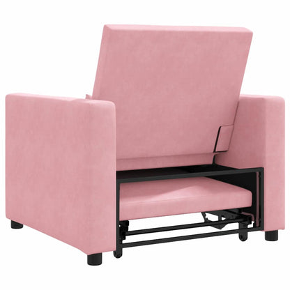 Divano Letto Singolo Rosa chiaro 90 x 165 x 87 cm Velluto