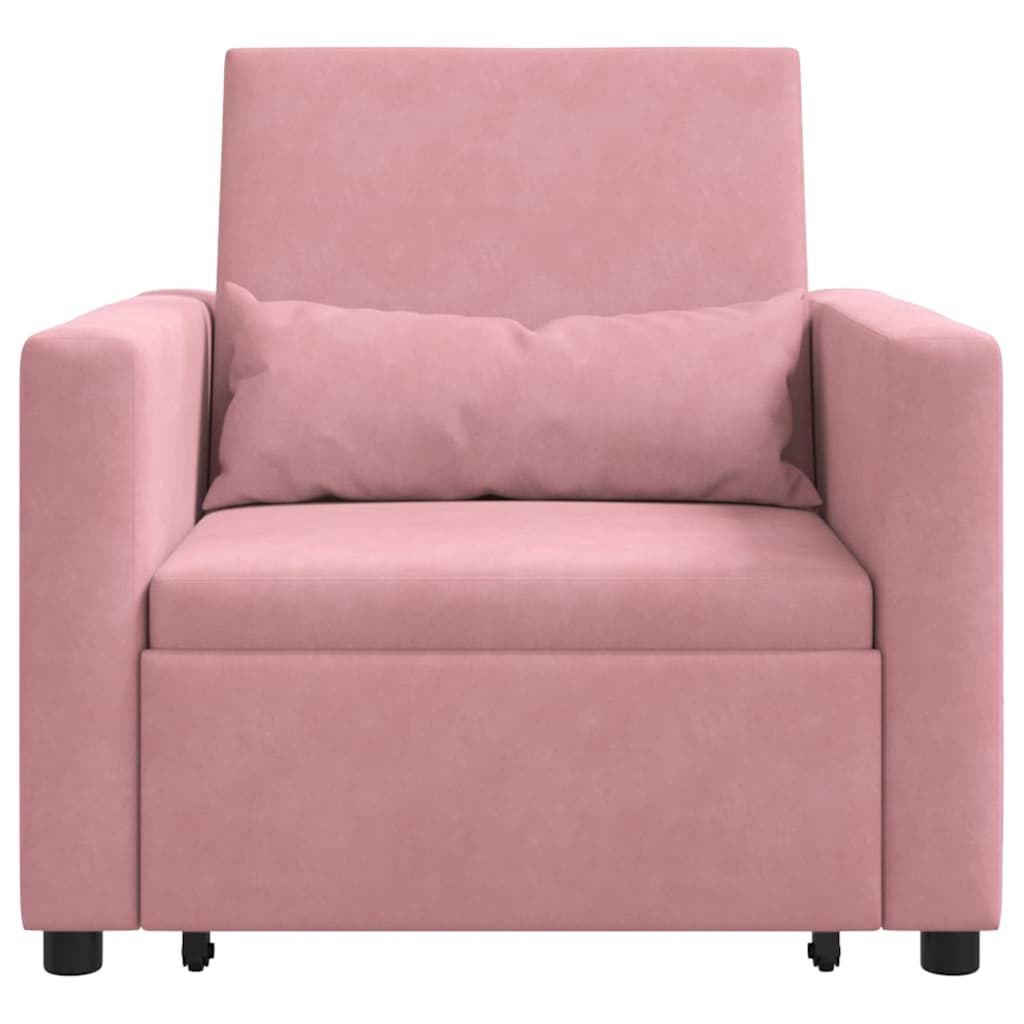 Divano Letto Singolo Rosa chiaro 90 x 165 x 87 cm Velluto