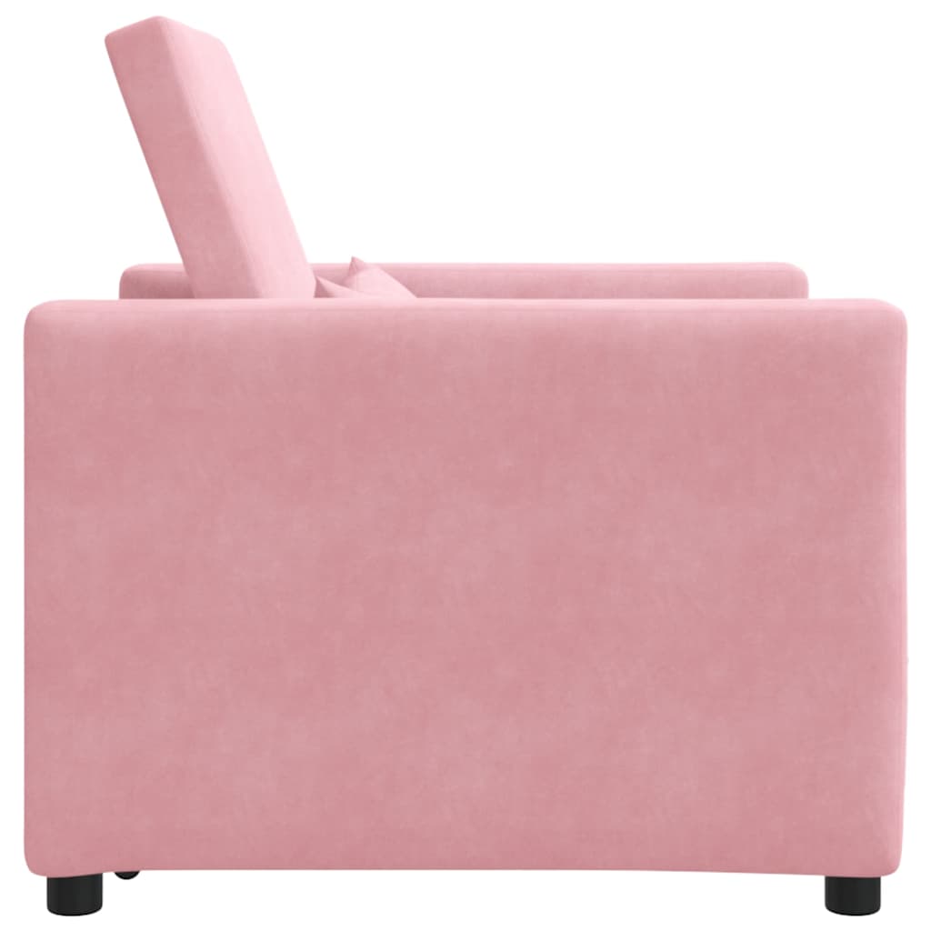 Divano Letto Singolo Rosa chiaro 90 x 165 x 87 cm Velluto