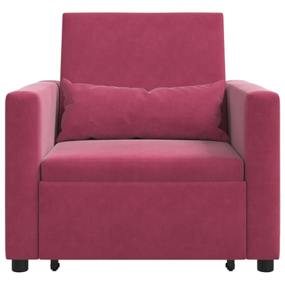 Divano Letto Singolo Rosso vino 90 x 165 x 87 cm Velluto