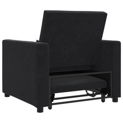Divano letto estraibile singolo Nero 90 x 165 x 87 cm Velluto