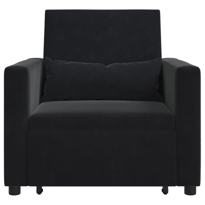 Divano letto estraibile singolo Nero 90 x 165 x 87 cm Velluto