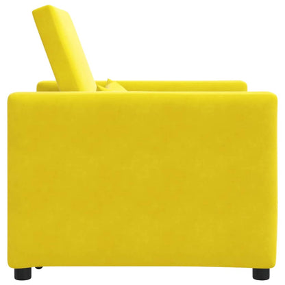 Divano Letto Singolo con ruote Giallo 90 x 165 x 87 cm Velluto