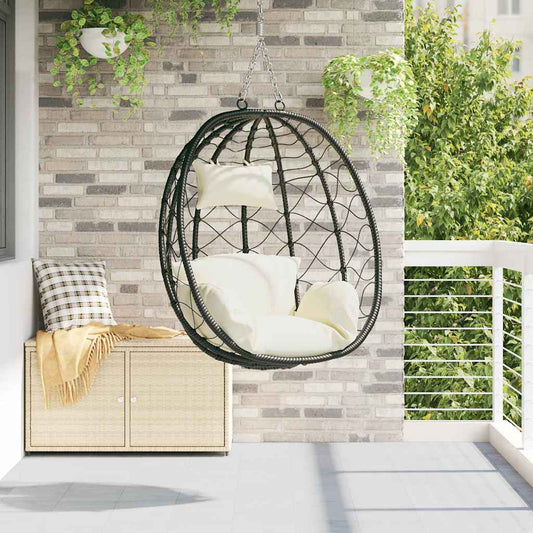 Sedia uovo sospesa Bianco crema 91.5 x 60 x 110 cm polyrattan