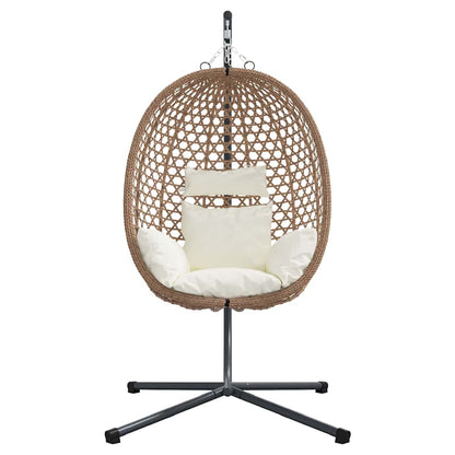 Sedia uovo sospesa Crema Chiara 104 x 100 x 191 cm polyrattan | homemem39