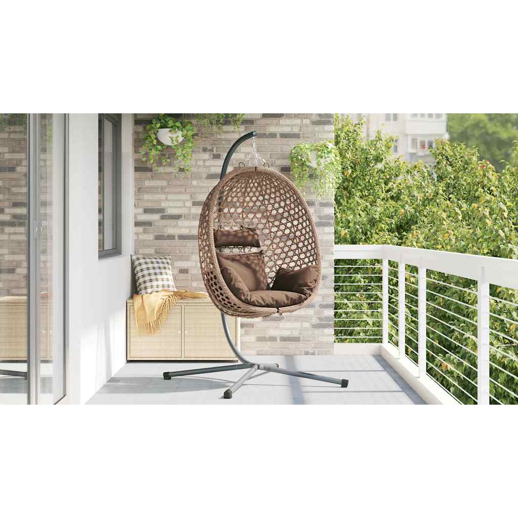 Sedia uovo sospesa Caffè 104 x 100 x 191 cm polyrattan | homemem39