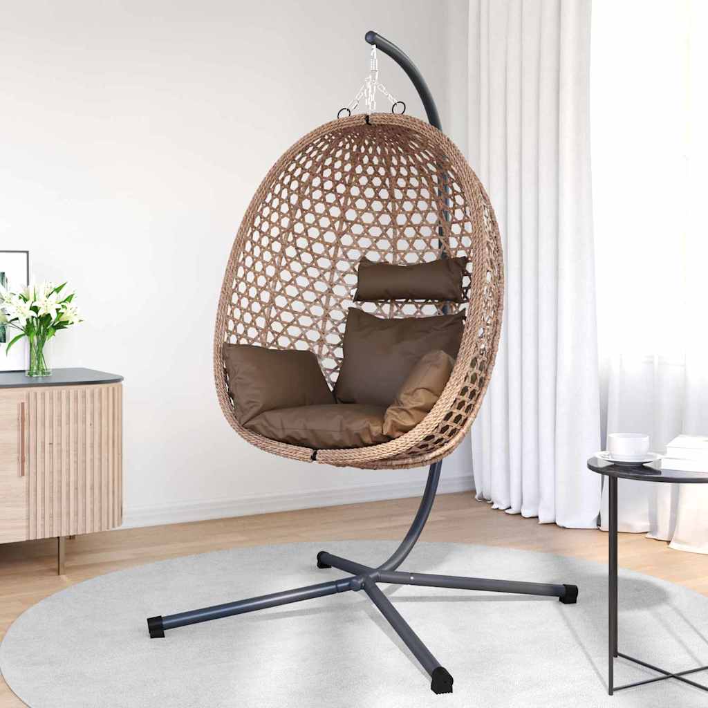 Sedia uovo sospesa Caffè 104 x 100 x 191 cm polyrattan | homemem39