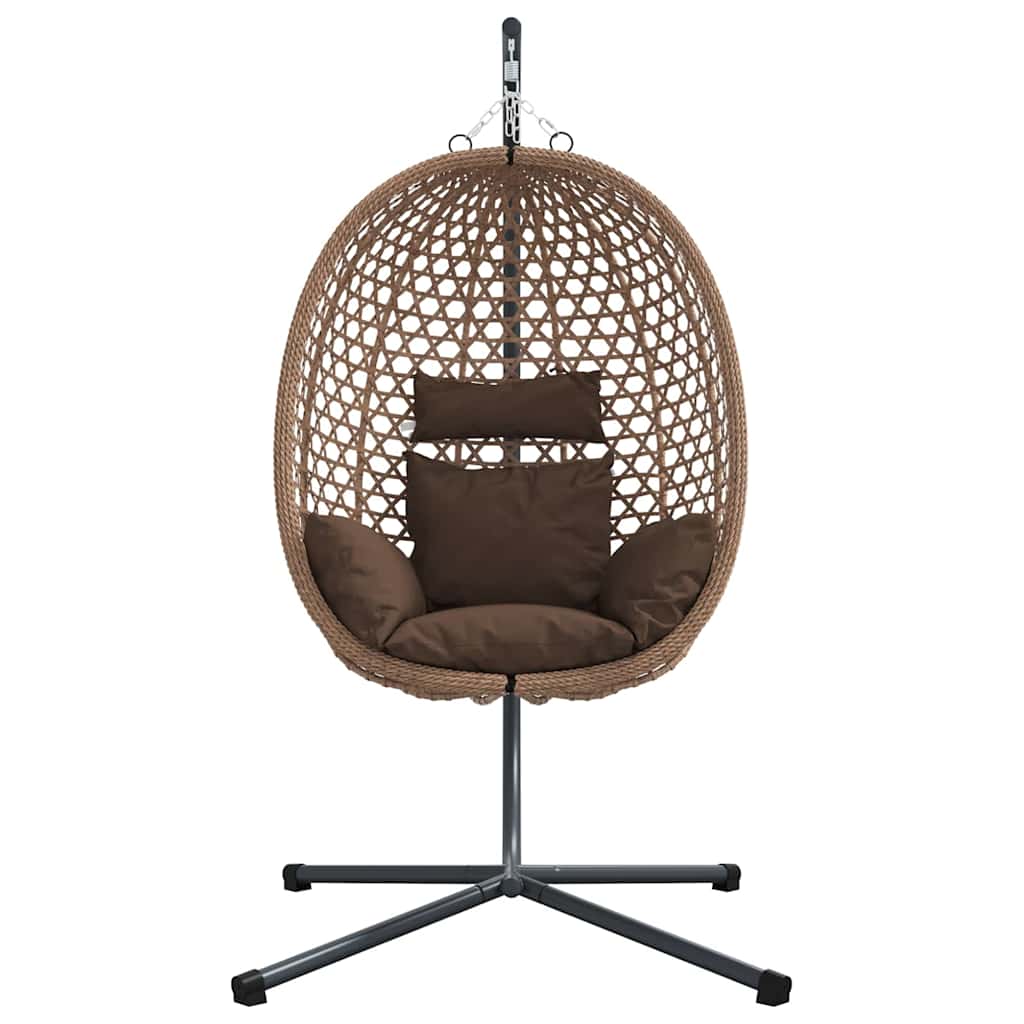 Sedia uovo sospesa polyrattan 104 x 100 x 191 cm Caffè