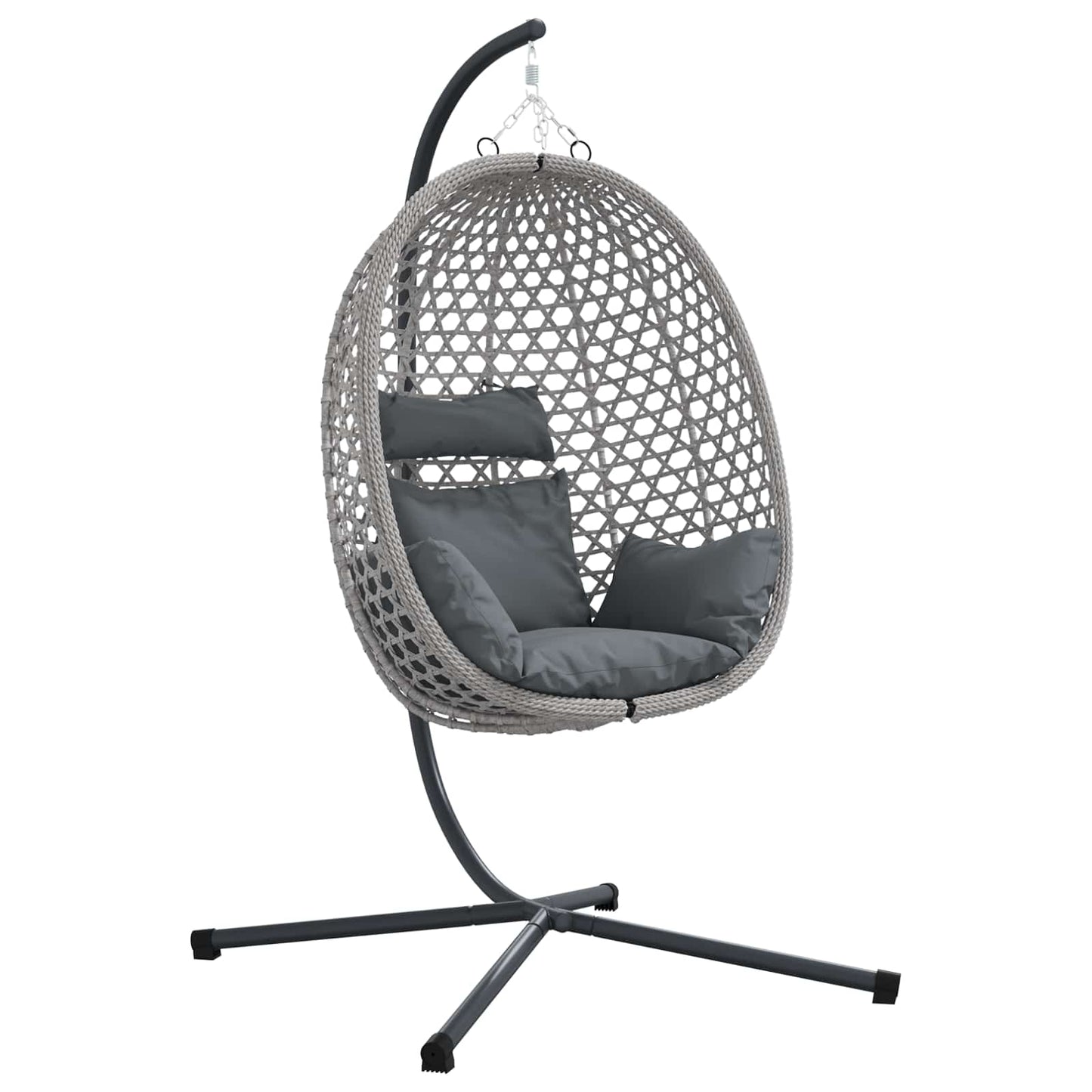 Sedia uovo sospesa antracite e grigio 104 x 100 x 191 cm | homemem39