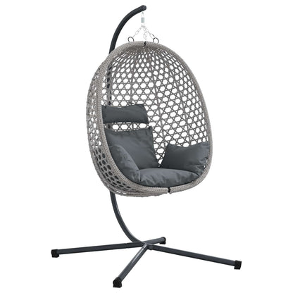 Sedia uovo sospesa antracite e grigio 104 x 100 x 191 cm | homemem39