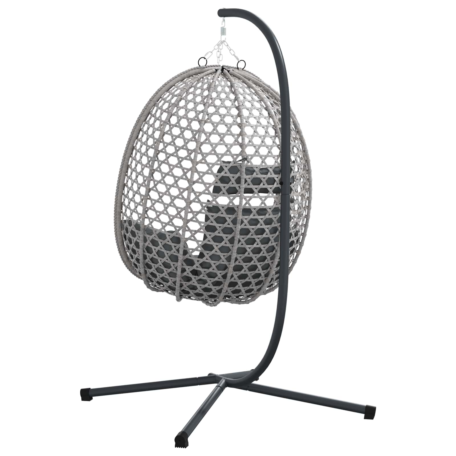 Sedia uovo sospesa antracite e grigio 104 x 100 x 191 cm | homemem39