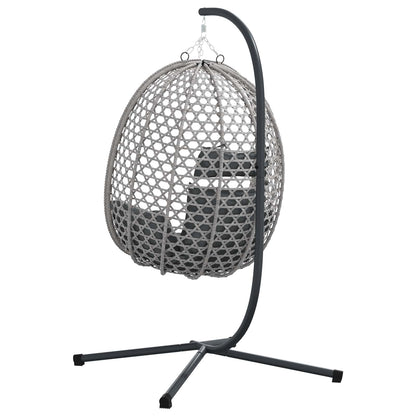 Sedia uovo sospesa antracite e grigio 104 x 100 x 191 cm | homemem39