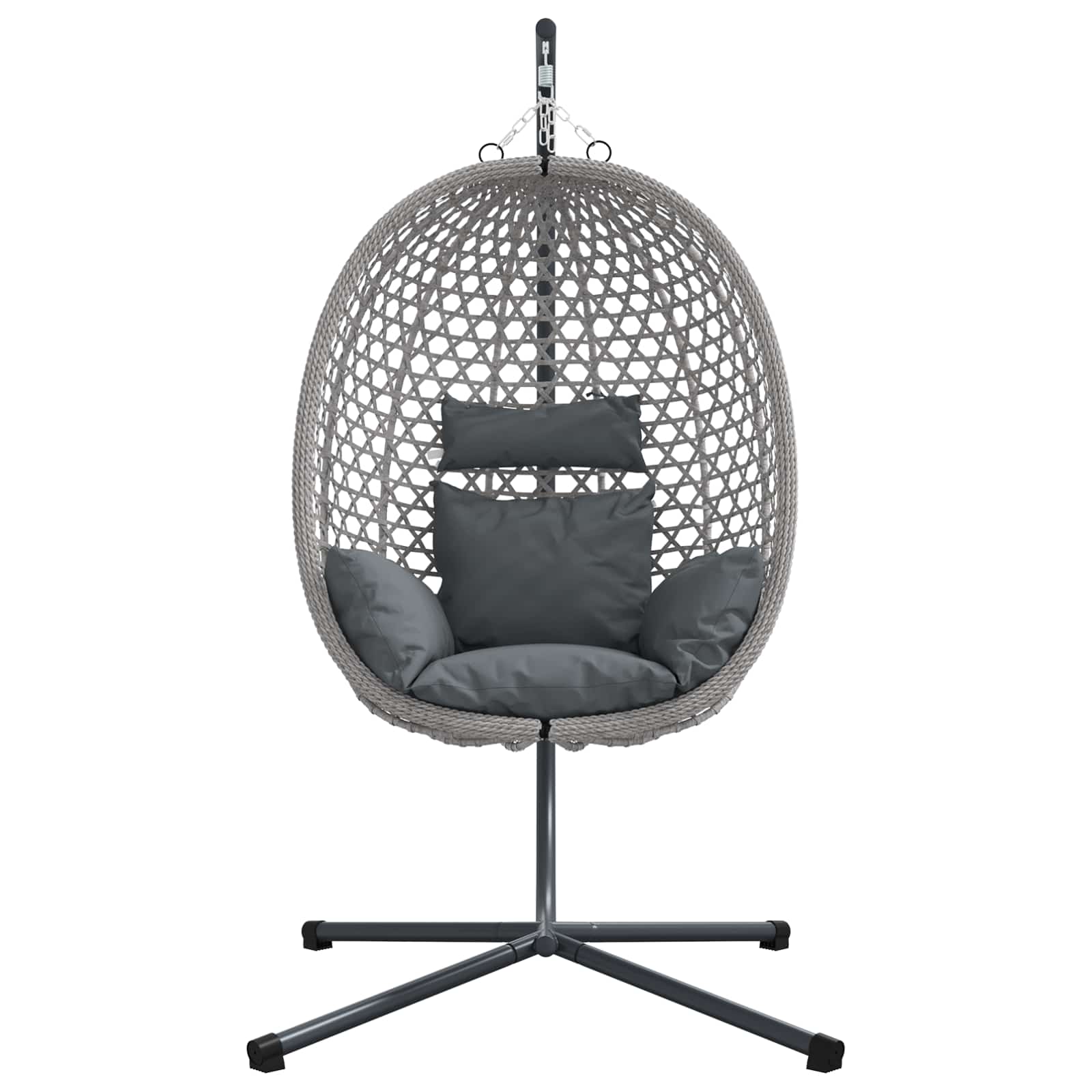 Sedia uovo sospesa antracite e grigio 104 x 100 x 191 cm | homemem39