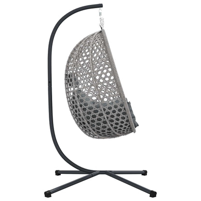 Sedia uovo sospesa antracite e grigio 104 x 100 x 191 cm | homemem39