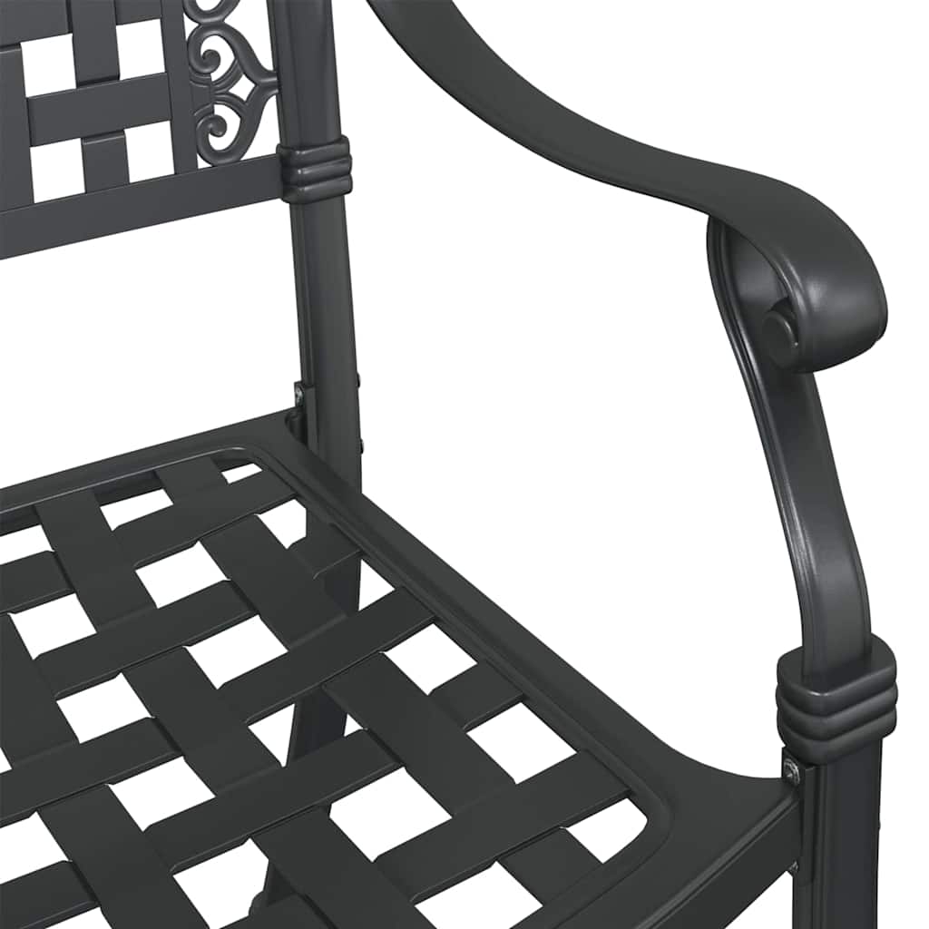 Sedia da Giardino 2 pcs Nero 55 x 56.5 x 91cm Alluminio