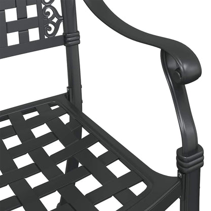 Sedia da Giardino 2 pcs Nero 55 x 56.5 x 91cm Alluminio