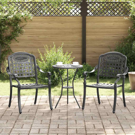 Sedia da Giardino 2 pcs Nero 55 x 56,5 x 91cm Alluminio