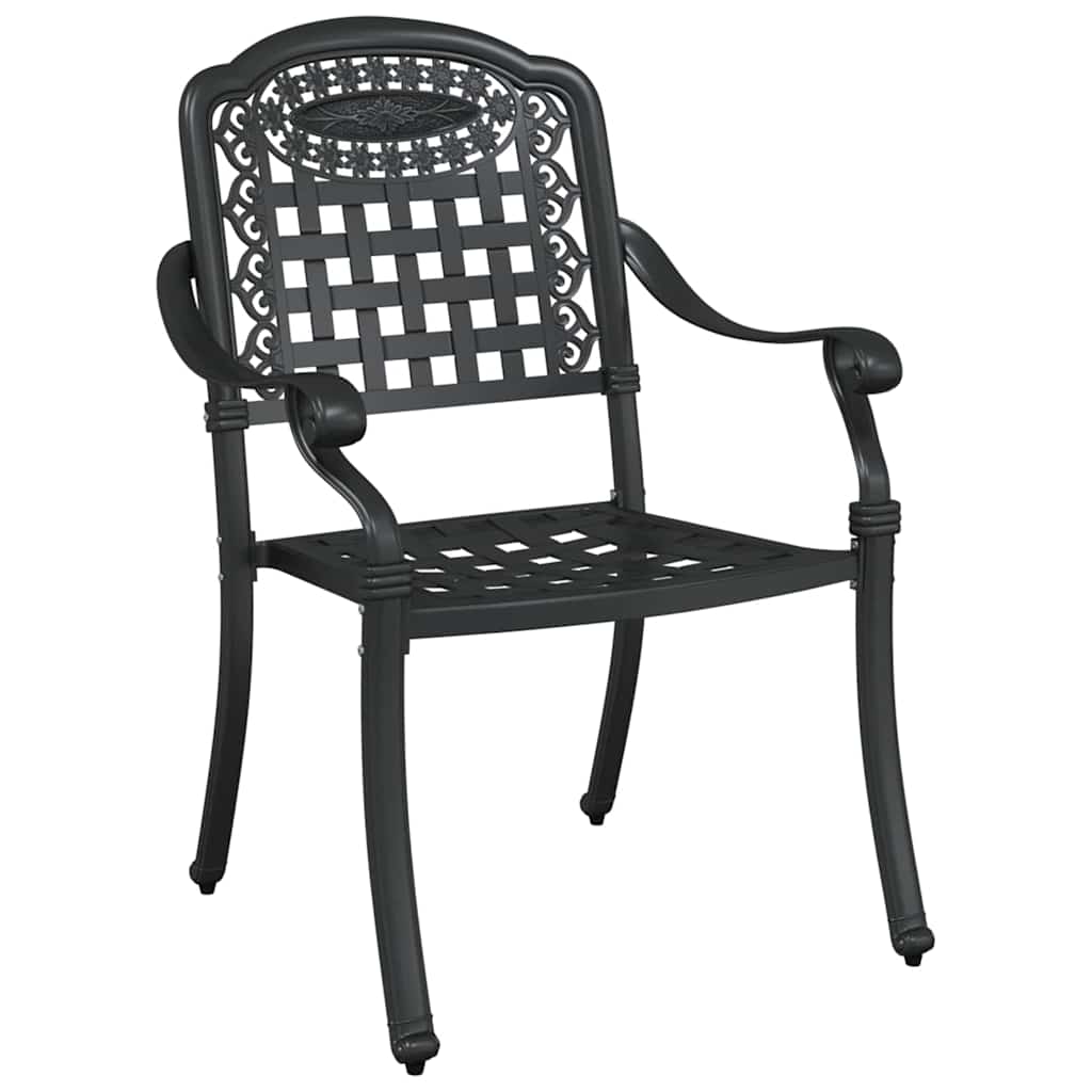 Sedia da Giardino 2 pcs Nero 55 x 56.5 x 91cm Alluminio