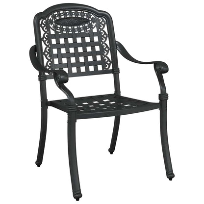 Sedia da Giardino 2 pcs Nero 55 x 56.5 x 91cm Alluminio