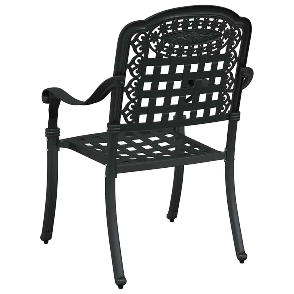Sedia da Giardino 2 pcs Nero 55 x 56.5 x 91cm Alluminio
