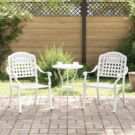 Sedia da Giardino 2 pcs Bianco 55 x 56,5 x 91cm Alluminio