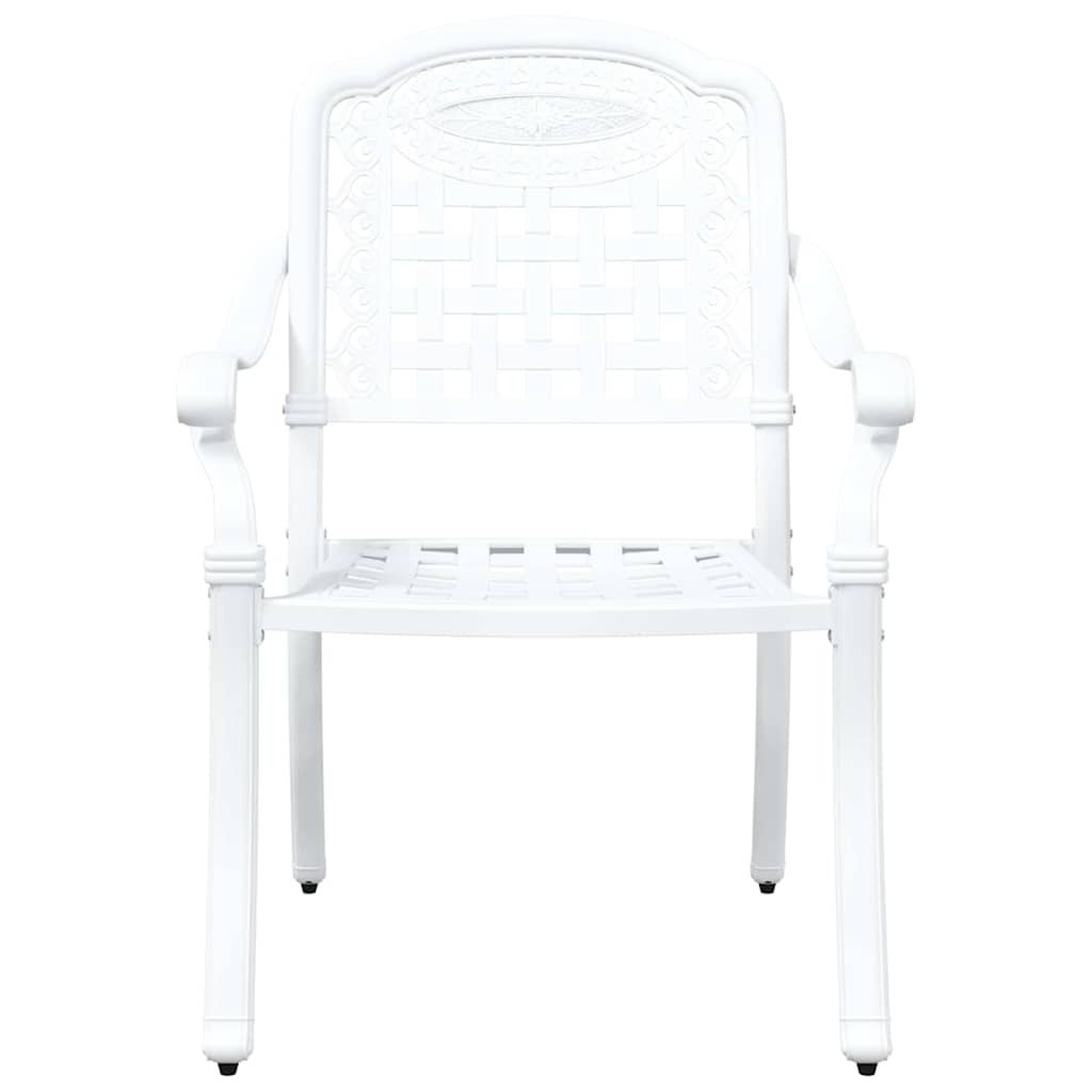 Sedia da Giardino 2 pcs Bianco 55 x 56,5 x 91cm Alluminio