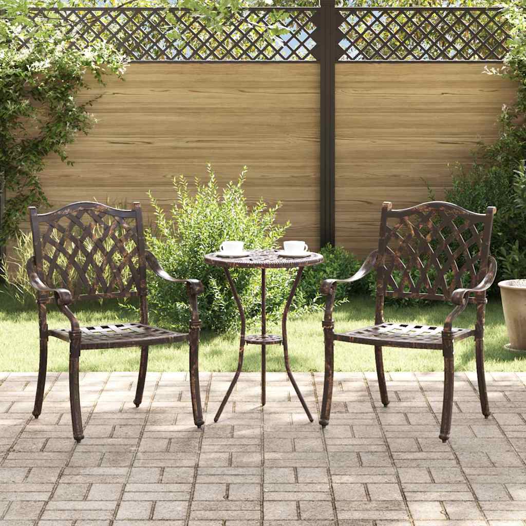 Sedia da Giardino 2 pcs Bronzo 56 x 55 x 92.5cm Alluminio