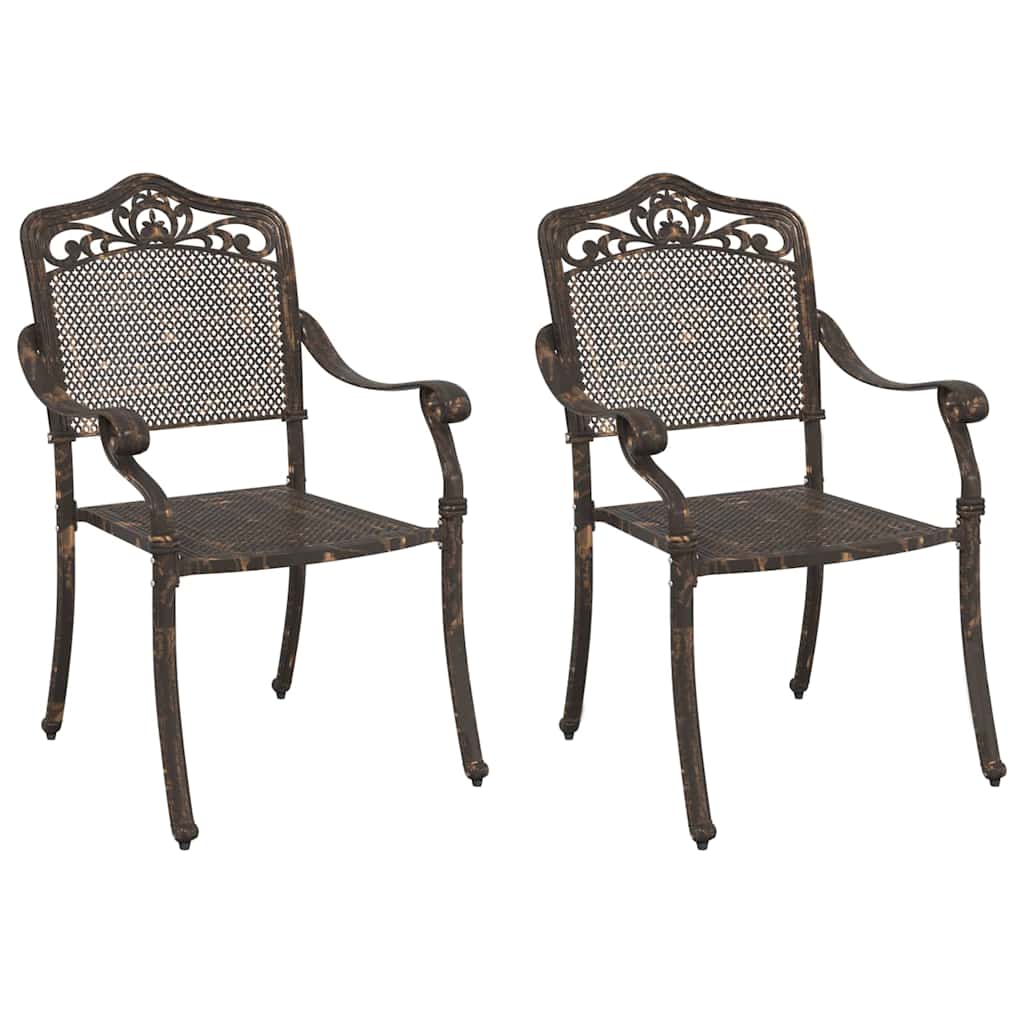Sedia da Giardino 2 pcs Bronzo 64 x 62 x 93cm Alluminio