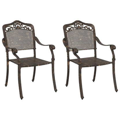 Sedia da Giardino 2 pcs Bronzo 64 x 62 x 93cm Alluminio
