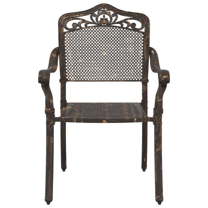 Sedia da Giardino 2 pcs Bronzo 64 x 62 x 93cm Alluminio