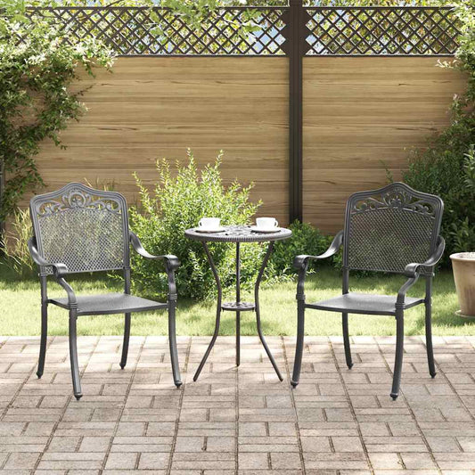 Sedia da Giardino 2 pcs Nero 55 x 55 x 92,5cm Alluminio